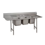 Advance Tabco Sink, three compartment, w/ L & R drainboards