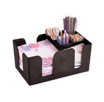 American Metalcraft Bar Organizer, 6 compartment, black plastic