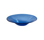 American Metalcraft Bowl, 15" dia. x 3"D, blue glass