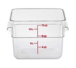 Cambro Food Container, Square, 12 qt., Clear