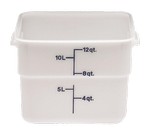 Cambro Food Container, Square, 12 qt., White