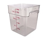 Cambro Food Container, Square, 18 qt., Clear