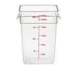 Cambro Food Container, Square, 22 qt., Clear