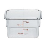 Cambro Food Container, Square, 2 qt., Clear