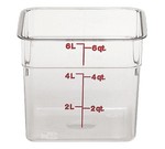 Cambro Food Container, Square, 6 qt., Clear