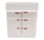 Cambro Food Container, Square, 6 qt., White