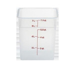 Cambro Food Container, Square, 8 qt., Translucent