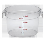 Cambro Storage Container, Round, 12 qt., Translucent