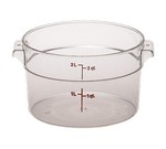 Cambro Storage Container, Round, 2 qt., Clear