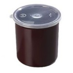 Carlisle 1.2 qt Crock w/ Lid, Red/Brown