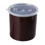 Carlisle 2.7 qt Crock w/ Lid, Red/Brown