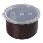 Carlisle 1.5 qt Crock w/ Lid, Red/Brown