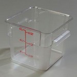 Carlisle 6 qt Food Container, Square, Clear