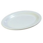 Carlisle Platter, oval, 12" x 9", narrow rim, white