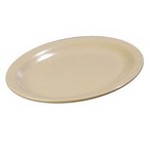 Carlisle Platter, oval, 12" x 9", narrow rim, tan