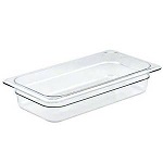 Cambro Food Pan, 1/3 size, 2-1/2" deep, clear