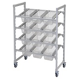 Cambro Premium Mobile Flex Station Unit, 4-Tier, 24"W x 48"L x 67"H