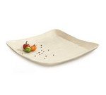 G.E.T. Plate, 13-3/4", square, Ivory