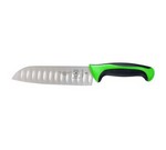 Mercer Tool Santoku Knife, granton edge, 7", green