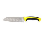 Mercer Tool Santoku Knife, granton edge, 7", yellow