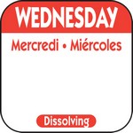 National Checking Co. 1 x 1 Trilingual Dissolvable Labels - Wednesday