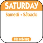 National Checking Co. 1 x 1 Trilingual Dissolvable Labels - Saturday