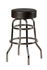 Sunlow Barstool, No Back, Chrome/Black