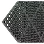 San Jamar Floor Mat, Rubber, 36" x 60" x 3/4", Black