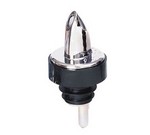 Spill Stop Pourer, plastic, chrome with black (1 dozen)