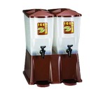 Tablecraft Slimline Beverage Dispenser, 2-sided, brown