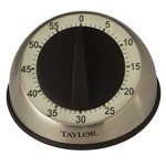 Taylor Precision Timer, 60 Minute, Long Ring, Stainless Steel