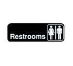 Tablecraft Sign, 3" x 9", "Restrooms"