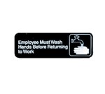 Tablecraft Sign, 3" x 9", "Employees Must Wash Hands"