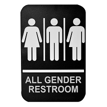 Tablecraft Sign, 6" x 9", "All Gender Restroom"