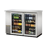 True Back Bar Cooler, 2-Section, Stainless, Glass Doors