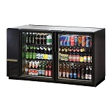 True Back Bar Cooler, 2-Section, Glass Doors