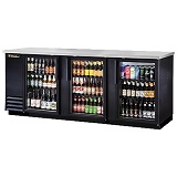 True Back Bar Cooler, 3-Section, Glass Doors