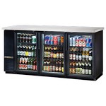 True Back Bar Cooler, 3-Section, Glass Doors