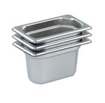 Vollrath Super Pan 3&reg;, Stainless, 1/9 size, 2-1/2" deep